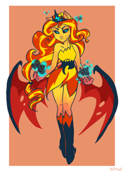 Size: 1350x1900 | Tagged: safe, alternate version, artist:puffpink, sunset satan, sunset shimmer, equestria girls, solo