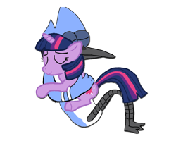 Size: 1000x800 | Tagged: safe, artist:perryrocks, derpibooru import, twilight sparkle, crossover, crossover shipping, hug, mordecai, mordetwi, regular show, shipping