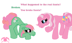 Size: 692x417 | Tagged: safe, minty, pinkie pie, pinkie pie (g3), earth pony, pony, a very minty christmas, g3, oh minty minty minty