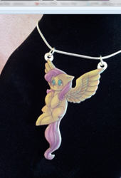 Size: 456x669 | Tagged: safe, artist:busoni, fluttershy, pony, auction, irl, jewelry, merchandise, necklace, photo