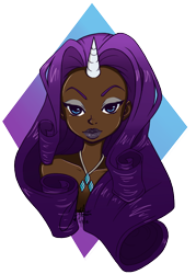 Size: 650x910 | Tagged: safe, artist:jazzie-simone, rarity, dark skin, horned humanization, humanized