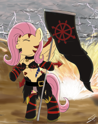 Size: 2400x3026 | Tagged: safe, artist:unicornsketch, fluttershy, pegasus, pony, chaos, chaos (warhammer 40k), chaos undivided, cultist chan, high res, kay-oss, parody, warhammer (game), warhammer 40k