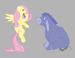 Size: 3320x2568 | Tagged: safe, artist:capt-topknot, fluttershy, pegasus, pony, crossover, eeyore, high res, winnie the pooh