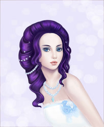 Size: 1000x1227 | Tagged: safe, artist:aluvian-art, rarity, human, clothes, female, humanized, purple hair, solo