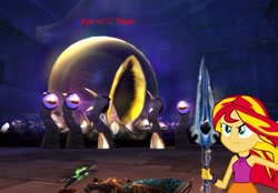 Size: 1000x695 | Tagged: safe, edit, screencap, sunset shimmer, equestria girls, rainbow rocks, warcraft, world of warcraft