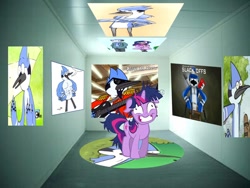 Size: 960x720 | Tagged: safe, artist:kaiamurosesei, derpibooru import, twilight sparkle, crossover shipping, female, insanity, male, mordecai, mordetwi, obsession, shipping, straight