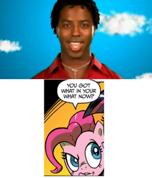 Size: 476x560 | Tagged: safe, idw, pinkie pie, human, comic, irl, official comic, photo, samwell