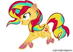 Size: 600x433 | Tagged: safe, artist:sketch-shepherd, sunset shimmer, pony, unicorn, equestria girls, rainbow power, rainbow power-ified, simple background, solo, transparent background