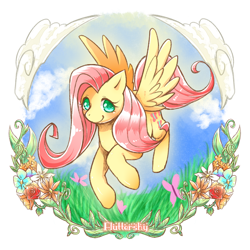 Size: 800x800 | Tagged: safe, artist:ocms, artist:tatugon, fluttershy, pegasus, pony, female, mare, solo