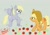 Size: 1000x700 | Tagged: safe, artist:froyorulez, applejack, derpy hooves, earth pony, pegasus, pony, female, mare