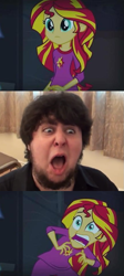 Size: 431x958 | Tagged: safe, sunset shimmer, equestria girls, banjo kazooie: nuts and bolts, exploitable meme, jontron, meme, sunset screamer