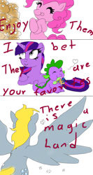 Size: 546x1024 | Tagged: safe, artist:nicte-ha, derpibooru import, derpy hooves, pinkie pie, spike, twilight sparkle, dragon, earth pony, pegasus, pony, comic, female, mare