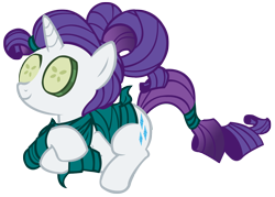 Size: 1500x1076 | Tagged: safe, artist:purplefairy456, rarity, pony, unicorn, green isn't your color, cucumber, seaweed wrap, simple background, solo, transparent background, vector