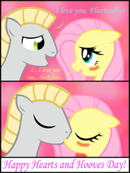 Size: 773x1033 | Tagged: safe, fluttershy, oc, pegasus, pony, canon x oc, female, male, shipping, straight