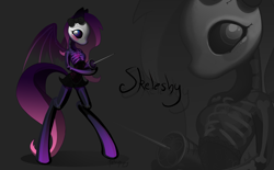 Size: 4836x3000 | Tagged: safe, artist:anthropony, fluttershy, anthro, skeleton pony, unguligrade anthro, bone, bow, hair bow, see-through, skeleton, syringe