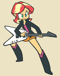 Size: 550x700 | Tagged: safe, artist:khuzang, sunset shimmer, equestria girls, rainbow rocks, guitar, solo, sunset shredder