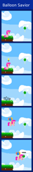 Size: 440x2240 | Tagged: safe, artist:zztfox, pinkie pie, earth pony, pony, balloon, balloon fight, comic, pixel art