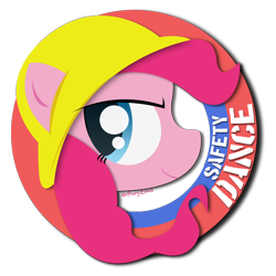 Size: 1800x1800 | Tagged: safe, artist:noponyzone, pinkie pie, earth pony, pony, 80s, female, hard hat, mare, men without hats, parody, safety dance, song reference