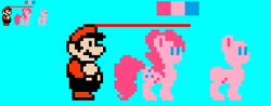 Size: 384x150 | Tagged: safe, artist:lightningbolt, pinkie pie, pony, mario, pixel art, sprite, super mario bros., super mario bros. 3