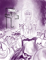 Size: 1180x1534 | Tagged: safe, artist:discotecnia ottanta, derpibooru import, scootaloo, twilight sparkle, scootabuse, skeleton