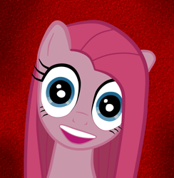 Size: 1414x1450 | Tagged: safe, artist:ezescratch, pinkie pie, earth pony, pony, insanity, overly attached girlfriend, pinkamena diane pie, smiling