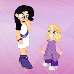 Size: 617x617 | Tagged: safe, artist:22bubble-eyes22, rarity, sweetie belle, humanized, natural hair color