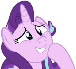 Size: 3819x3481 | Tagged: safe, artist:sketchmcreations, starlight glimmer, pony, unicorn, no second prances, hoof on chin, raised hoof, sheepish grin, simple background, solo, transparent background, vector