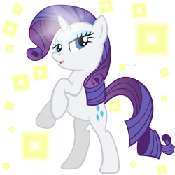 Size: 2048x2048 | Tagged: safe, artist:thecoltalition, rarity, pony, unicorn, fabulous, rearing, smiling, smirk, solo, stars