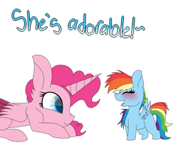 Size: 1280x1027 | Tagged: safe, artist:tomboygirl45, derpibooru import, pinkie pie, rainbow dash, alicorn, pony, alicornified, ask, blushing, female, filly, filly rainbow dash, pinkiecorn, princessponk, prone, race swap, tumblr, xk-class end-of-the-world scenario, younger