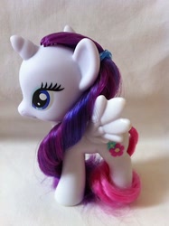 Size: 373x500 | Tagged: safe, blossomforth, rarity, alicorn, hybrid, pony, brushable, irl, photo, toy