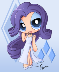 Size: 900x1104 | Tagged: safe, artist:angriestangryartist, rarity, humanized, style emulation, the powerpuff girls