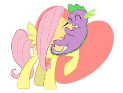 Size: 900x675 | Tagged: safe, artist:yubi, fluttershy, spike, dragon, pegasus, pony, female, flutterspike, male, shipping, straight