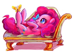 Size: 776x557 | Tagged: safe, artist:nyoncat, pinkie pie, butterfly, earth pony, pony, sofa, tumblr