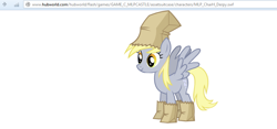 Size: 842x394 | Tagged: safe, derpy hooves, hubworld, nightmare night, paper bag wizard, text