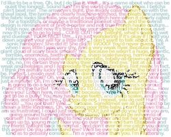 Size: 1280x1030 | Tagged: safe, artist:drewdini, fluttershy, pegasus, pony, female, mare, pink mane, quote, yellow coat