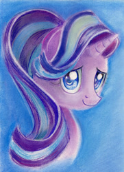 Size: 600x830 | Tagged: safe, artist:maytee, starlight glimmer, pony, unicorn, bust, colored pupils, portrait, solo, traditional art