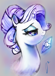 Size: 660x900 | Tagged: safe, artist:doppelgangsta, rarity, pony, unicorn, the crystal empire, crystal hairstyle, solo