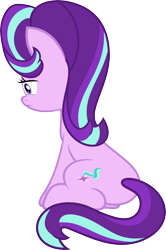 Size: 3976x6000 | Tagged: safe, artist:slb94, starlight glimmer, pony, unicorn, no second prances, absurd resolution, alone, depressed, frown, sad, simple background, sitting, solo, transparent background, vector