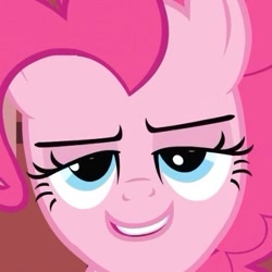 Size: 383x383 | Tagged: safe, pinkie pie, earth pony, pony, inverted mouth, solo