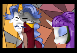 Size: 4584x3144 | Tagged: safe, artist:annedwen, fancypants, rarity, pony, unicorn, gotye, parody