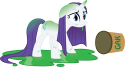 Size: 4836x2591 | Tagged: safe, artist:spacekingofspace, rarity, pony, unicorn, gak, simple background, solo, transparent background, vector, wet, wet mane, wet mane rarity