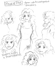 Size: 900x1168 | Tagged: safe, artist:demdoodles, pinkie pie, expressions, humanized, solo