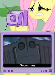 Size: 563x771 | Tagged: safe, fluttershy, pegasus, pony, exploitable meme, fluttercry, meme, the iron giant, tv meme