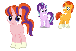 Size: 1024x683 | Tagged: safe, artist:estefania200, starlight glimmer, sunburst, oc, pony, unicorn, offspring, parent:starlight glimmer, parent:sunburst, parents:starburst, shipping, simple background, starburst, unnamed oc, vector, white background