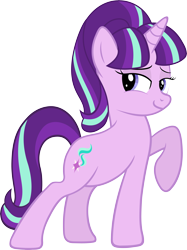 Size: 4493x6000 | Tagged: safe, artist:slb94, starlight glimmer, pony, unicorn, absurd resolution, looking at you, pose, raised hoof, rarity pose, simple background, smirk, smug, solo, transparent background, vector