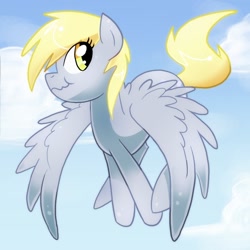 Size: 1000x1000 | Tagged: dead source, safe, artist:shufflestripes, derpy hooves, pegasus, pony, female, mare, scrunchy face, solo