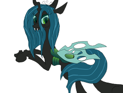 Size: 4000x3000 | Tagged: safe, artist:waffleberry, queen chrysalis, changeling, changeling queen, fangs, female, simple background, solo, transparent background