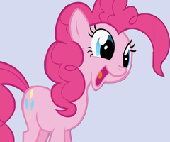 Size: 240x200 | Tagged: safe, pinkie pie, earth pony, pony, female, look a pony, mare, pink coat, pink mane, reaction image, solo