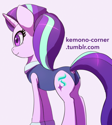 Size: 740x830 | Tagged: safe, artist:raikoh, starlight glimmer, pony, unicorn, backwards cutie mark, clothes, dock, solo