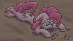 Size: 1366x768 | Tagged: safe, artist:thelonelampman, pinkie pie, earth pony, pony, too many pinkie pies, crying, sad